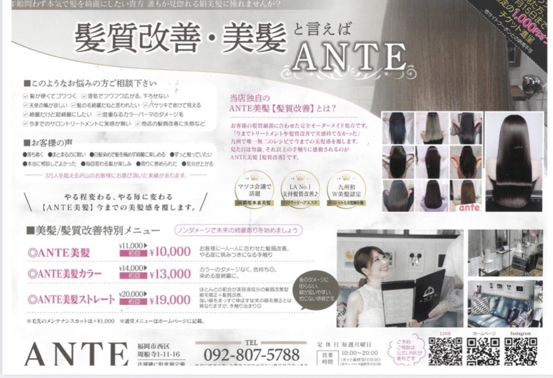 You are currently viewing 髪質改善・美髪・美容室 ANTE